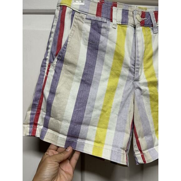 Chino by Anthropologie Women Sz 27 Colorful Striped Relaxed Chino Shorts Rainbow - Picture 6 of 10